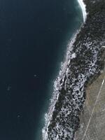 Adriatic Sea with coastal cliffs. Panorama, view from above. Croatia photo