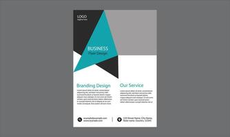 a business flyer design. Clean and modern, it uses geometric shapes and a professional palette of teal, black, and gray. vector