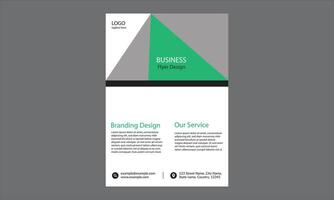 a sleek business flyer design. It has a geometric style with a large triangle at the top. vector