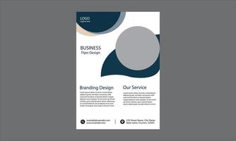 a business flyer design. It features a modern and clean layout with abstract shapes and a professional color scheme. vector