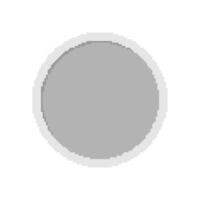 Pixel Art Silver Empty Coin Icon. 8-bit Retro Game Style. Blank Coin of Silver for Game. Isolated Illustration vector
