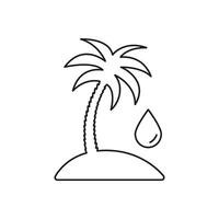 Palm Tree with Oil Drop Line Icon. Palm Oil Production and Environmental Issues in Agriculture and Industry. Isolated Illustration vector
