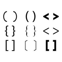 A set of brackets. icon. A collection of text brackets. illustration vector