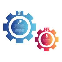 Setting infographic element with 2 step concept and icons can be used for workflow, business information and web graphic design vector