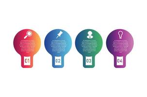 4 Steps Gradient Color Business infographics with relevent elements design template vector