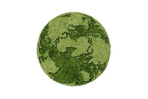 Globe shape of green grass isolated on white background. Grass Globe, atlantic ocean side. photo