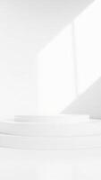 white platform with soft light a minimalist setting photo