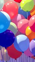 collection colorful balloons floating together photo