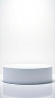 white platform with a white background photo