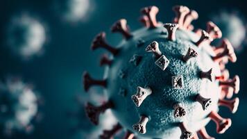 microscopic a virus with spikes photo