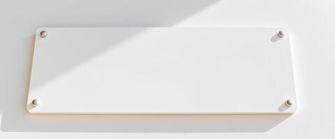 blank rectangular sign with silver fasteners photo