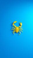 geometric paper scorpion on a blue background photo