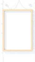 wooden frame with a white background a garland white circles photo