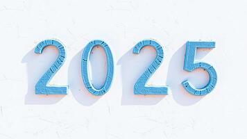 blue 2025 numerals on white textured background photo