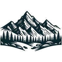 Mountain landscape with trees and mountains illustration vector