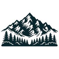 Mountain landscape with trees and mountains illustration vector