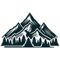 Mountain landscape with trees and mountains illustration vector