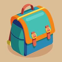 A colorful backpack with straps on the front vector