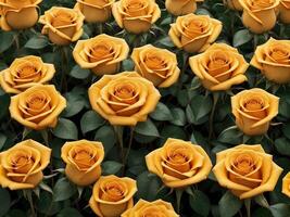 Yellow roses are shown in a field of yellow roses photo
