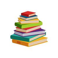 A stack of books on a white background vector