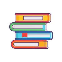 A stack of books on a white background vector