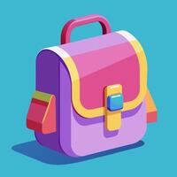 A colorful backpack with a handle on it vector