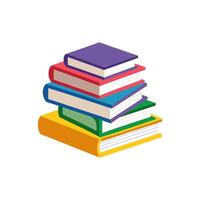 A stack of books on a white background vector
