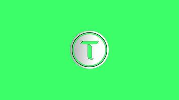 Logo Bittensor tao white icon 3d animation on Greenscreen Background video