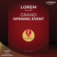 Grand Opening with Luxury for Business Launch Event with location mark vector