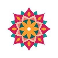 Symmetrical Mandala Art in Bold Color vector