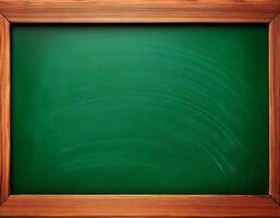Blackboard with wooden frame and empty space for text photo