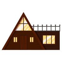 Triangle tiny house for comfort camping in the mountains forest, isolated on white. Eco-friendly rest concept. flat illustration vector