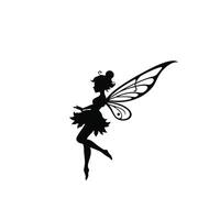 A silhouette of a fairy with wings vector