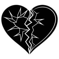 A broken heart with a crack in it vector