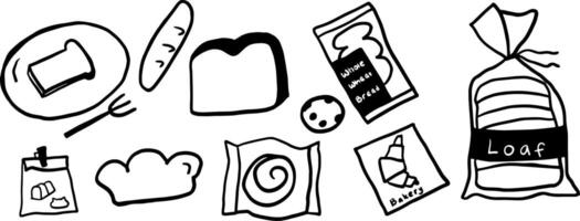 Simple Bread Drawings for Food and Bakery Designs vector