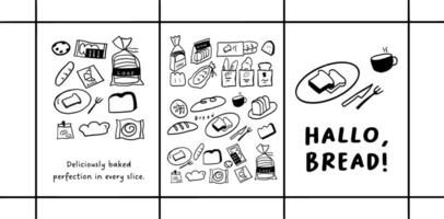 Artisan Bread and Pastry Poster in Hand-Drawn Style vector