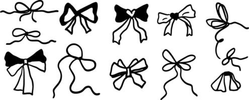 Minimalist Gift Ribbon and Bow Illustrations vector