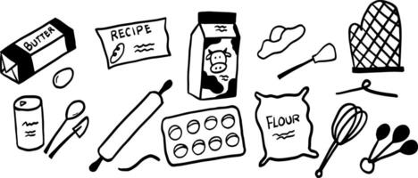 Minimalist Baking Illustrations for Foodie Projects vector