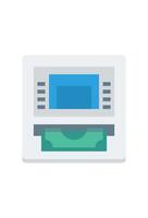 icon of money safe and atm security for design vector