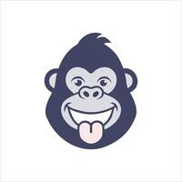 A cartoon gorilla with his tongue out vector