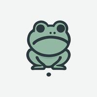 A frog icon with a big smile on its face vector
