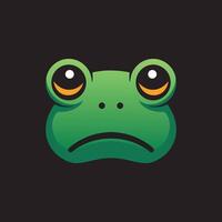 A sad frog icon on a black background vector