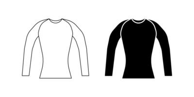 simple long sleeves rash guard icon vector