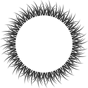 circular black grass frame with copy space for text or design vector