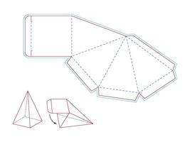 Die-cutting of packaging with cut and fold lines. File is ready for printing. vector