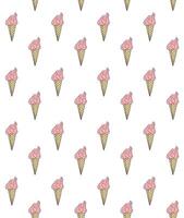 Seamless pattern of sketch ice cream vector