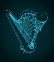 Harp classical instrument vector