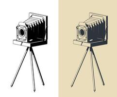Retro camera illustrations vector