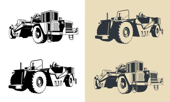 Scraper for heavy earthmoving and mining vector