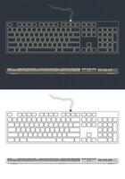 Keyboard blueprints illustrations vector
